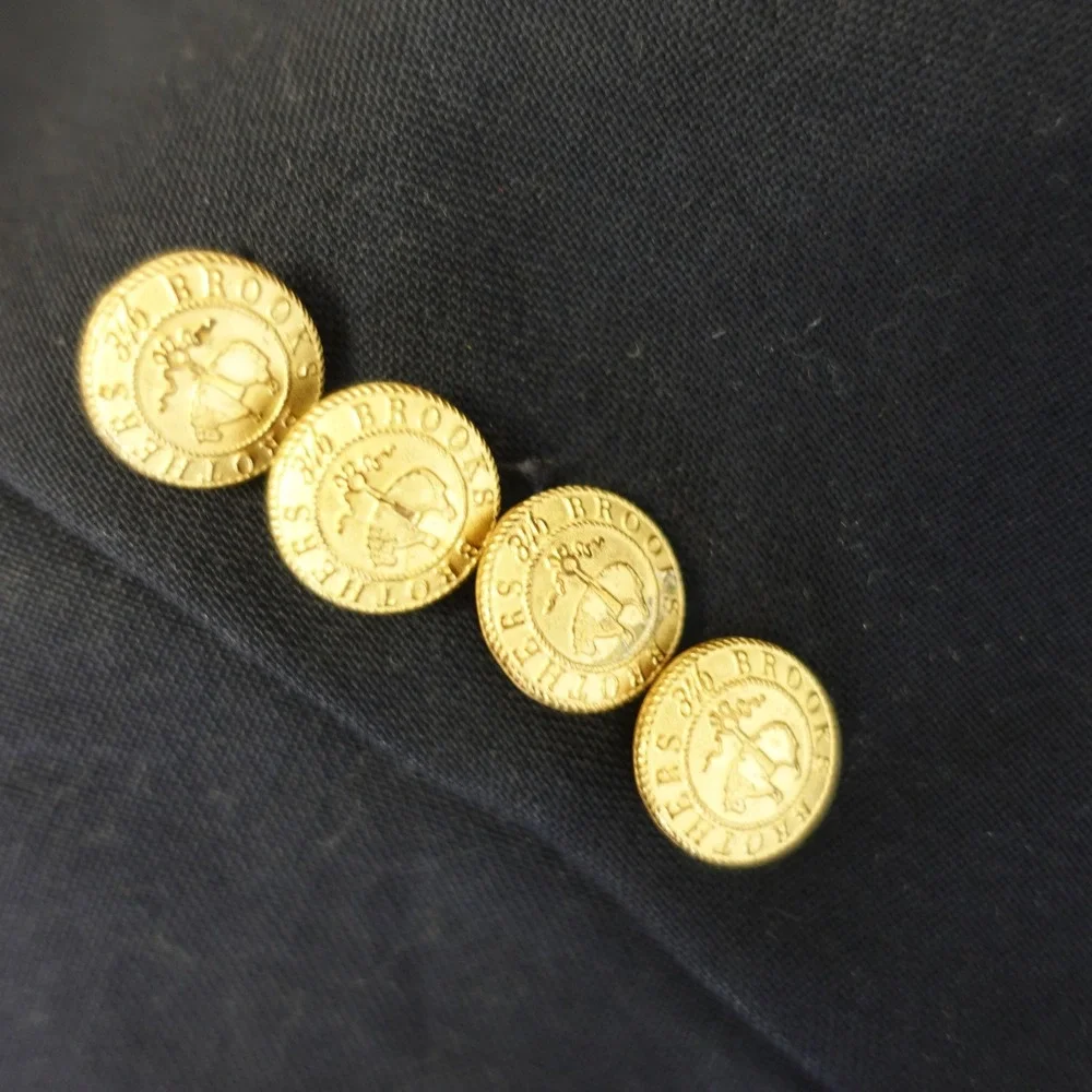 Brooks Brothers Blazer Mens 44R‎ Navy Blue 346 Worsted Wool Gold Buttons Jacket